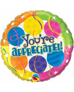 You're appreciated! festive 18 inch foil balloon (89994Q)