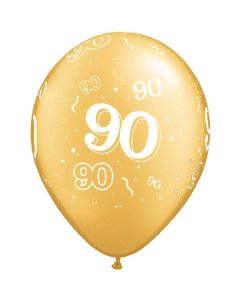 90-A-Round Gold Pearl - 28cm (11 Inch) Latex Balloon (90-05)