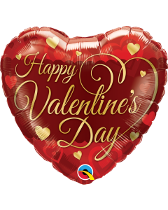 Happy Valentine's Day Classic Script - 18 Inch Foil Heart Balloon (97159Q)