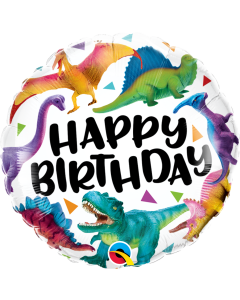 Birthday Colourful Dinasaurs - 18 Inch Foil Balloon (97382Q)