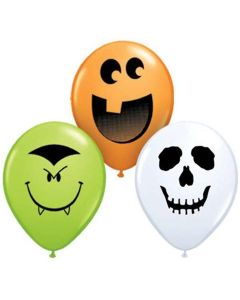 Halloween Face Assorted - 12cm (5 Inch) Latex Balloon (97677Q)