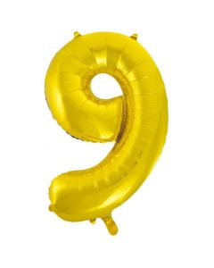 9 Gold Number - 86cm (34') Foil Balloon (9GoldA)