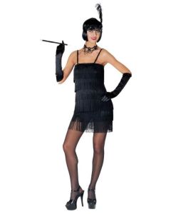 Hot Flapper Black Fringe Adult Costume (FRA48136)