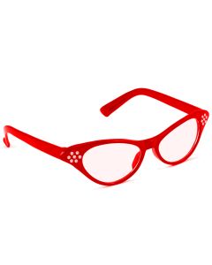 1950's Rhinstone Glasses - Red (GL62062)
