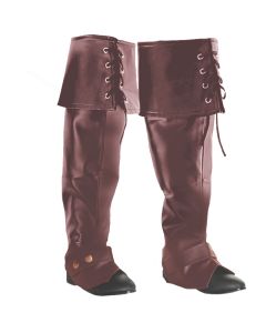 Lace Up Pirate Boot Covers - Brown (LE3251BR)