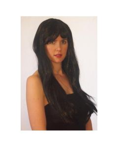 Angelina Black Long Straight No Fringe Wig (G1011Black)