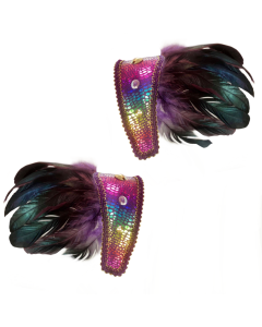 Feather Shoulder Pads - Purple (AR1015)