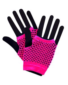 Short Fishnet Punk Gloves - Neon Pink (AR3207PK)