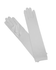 Long Satin Gloves - White (AR3225WH)
