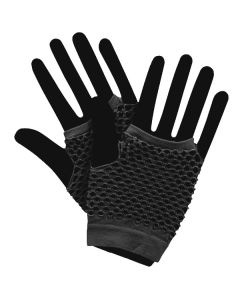 Short Fishnet Punk Gloves - Black (AR7910)
