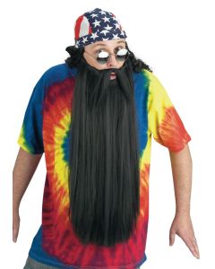 Black Extra Long Beard With Mustache - ZZ Top (BM90026BK)