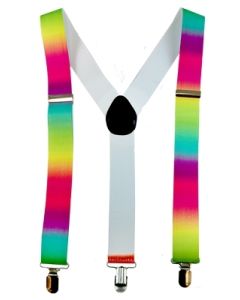 Stretch Braces / Suspenders - Neon Rainbow (CA3287)