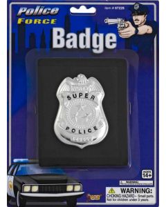 Metal Police Badge Wallet - Silver NEW (CA67228)