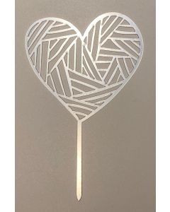 Love Heart Filled - Silver - Cake Topper (CB0844)