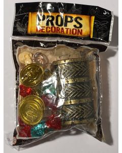 Pirate Treasure Bag - Coins, Jewels, Skeleton & Trunk (CB1095)