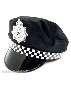 Police Peak Cap English With Black Check Band (CL-105) (CB1351-1)