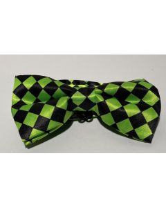 Black & Lime Green Checked Bow Tie (CB1953)
