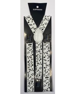 Musical Notes Print Braces / Suspenders 2.5cm x 2mtr (CB6717)