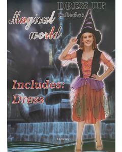 Orange & Black Witch Child Costume (HSW1001) (CB8713)