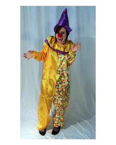 Clown - Adult Costume - Full Length Jumpsuit with Collor and Hat (CB8725)