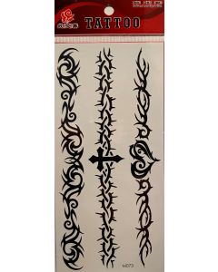 Tattoo Sheet (M073) - Tribal Band With Cross (CBT1051)