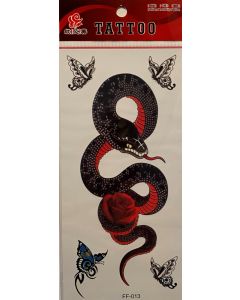 Tattoo Sheet (FF-013) - Snake And Butterflies (CBT1055)