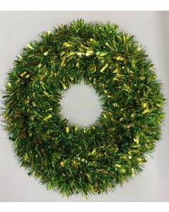 Tinsel Christmas Wreath - 38cm - Gold (CBX3004-3)