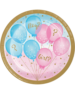 Gender Reveal Balloons - Lunch Plates 18cm (CC336065AM)