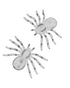Creepy (Pack of 2) Flocked Spiders - Grey (CR91188GR)