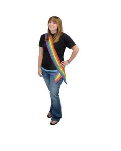 Rainbow Satin Sash - 33' x 4' (DUASASHRB)