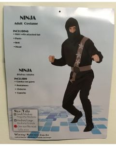 Ninja Black - One Size - Adult Costume (DUNBK)