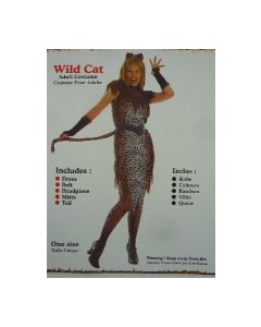Wild Cat - One Size - Adult Costume (Leopard Print Cave Woman Dress) (DUWCA)