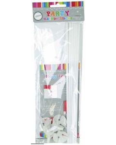Balloon Sticks White- 6 Pack (E76601)