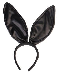 Deluxe Satin Bunny Ears - Black (EA74319)