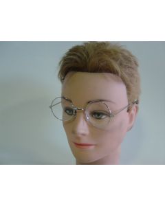 Santa Clause Glasses - Round Silver Rim Plain With Lens (FNGJLF)