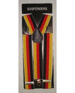 German - Yellow, Red & Black Stripe Braces / Suspenders (DUASG)