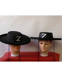 Zorro Hat - Large - Black Spanish Gaucho Hat (HATZ)