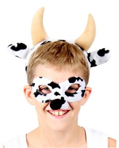 Cow Back & White - Animal Headband and Mask Set (HE9976BW)