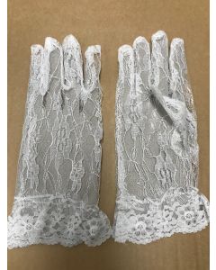 White Short 22cm Lace Gloves (FNGL22W)