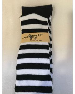 Socks - Long - Black and White Stripe (CB6698)