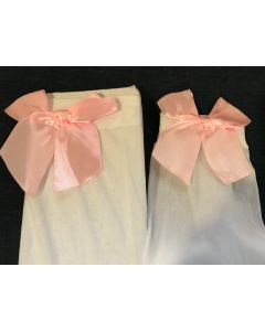 White with Pink Bow - Thigh High Stocking (CB6203)