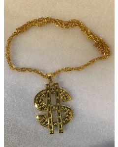 Dollar Sign Gold Pendant Necklace (CB3995)