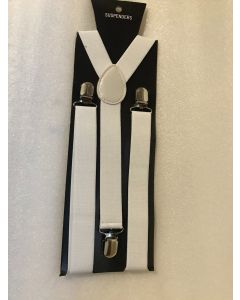White Braces / Suspenders 2.5cm x 2mtr (CB6702)