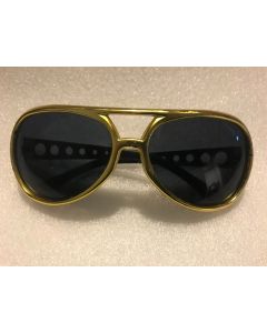 Elvis Gold Rim Glasses - Dark Colour Lens & Frame (CB4004-2)