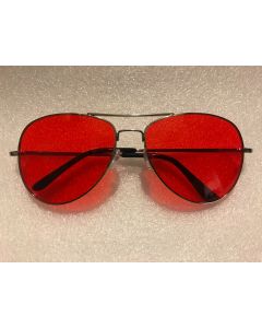 1970's Retro Red Lens Aviator Glasses (CB4014)