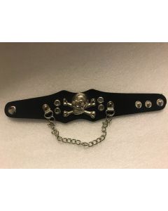 Punk Medium Skull  Bracelet - 3 cm - Leather Wrist Band (CBL2002)