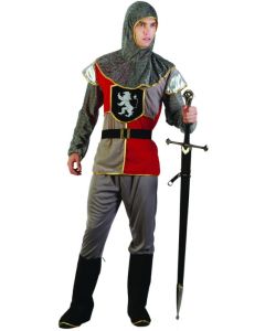 Medieval Knight - Red and Silver Tunic - Adult Costume (LU070)