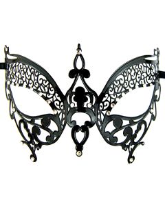 Metal Masquerade Mask - Black Butterfly (MA3292)