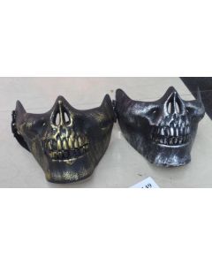Half Face Skull Mask - Gold or Silver (MASKSKULL)