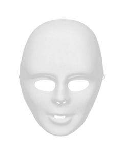 Coloured Plastic Face Mask - White (MP71673)